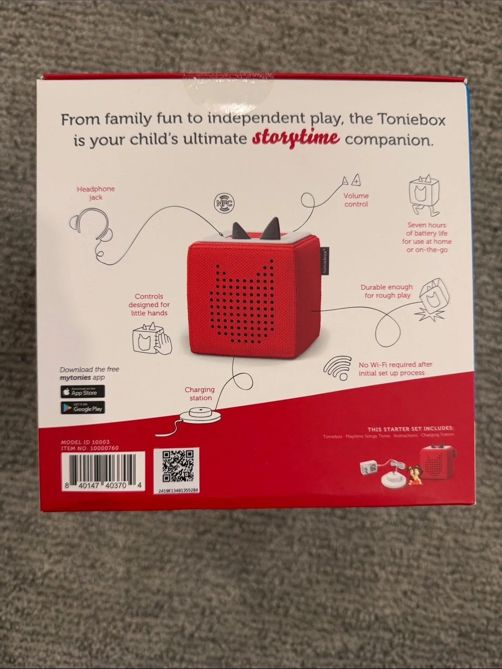 NIB tonies Red Starter Set - Playtime Songs Kids Audio Toy